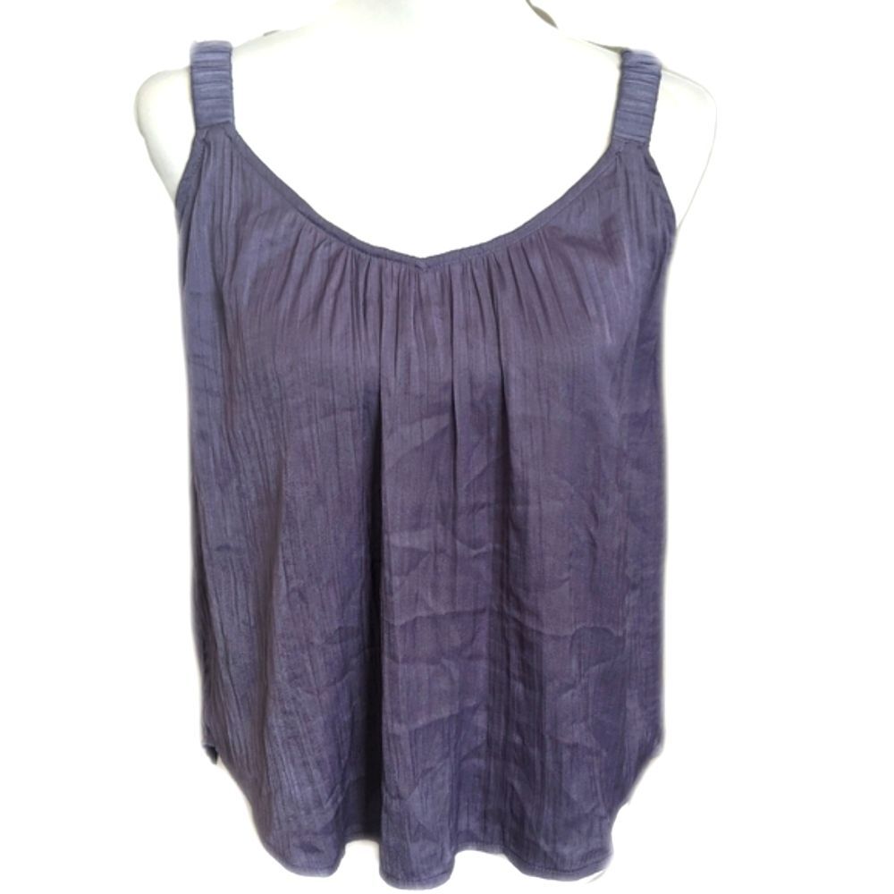 Evereve NWT Elise Hammered Satin Tank top in shale (grey/lavender) S
